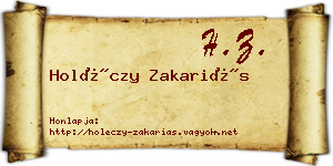 Holéczy Zakariás névjegykártya